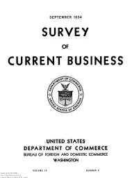 SURVEY of CURRENT BUSINESS September 1934