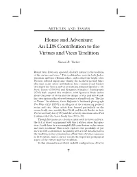 An LDS Contribution to the Virtues and Vices Tradition