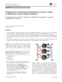 Bi Nanoparticles Anchored in N-Doped Porous Carbon As Anode of High Energy Density Lithium Ion Battery