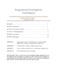 Biographical Investigation Final Report