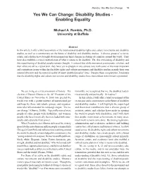 Disability Studies - Enabling Equality