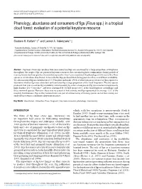 Ficus Spp.) in a Tropical Cloud Forest: Evaluation of a Potential Keystone Resource