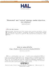 ''Horizontal'' and ''Vertical'