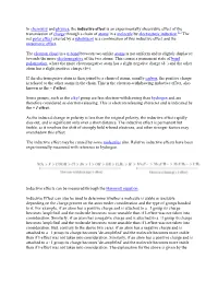 In Chemistry and Physics, the Inductive Effect Is an Experimentally