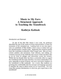 Music to My Ears: a Structural Approach to Teaching the Soundtrack
