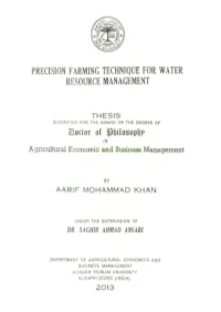 Precision Farming Technique for Water Resource Management