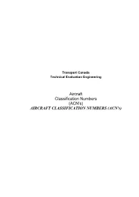 ACN's) AIRCRAFT CLASSIFICATION NUMBERS (ACN's