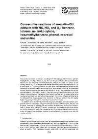 Consecutive Reactions of Aromatic–OH Adducts with NO, NO and O : Benzene, Toluene, M- and P-Xylene, Hexamethylbenzene, Phenol