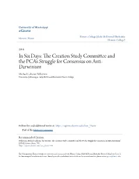 The Creation Study Committee and the PCA's Struggle For