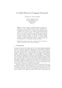 A Unified Format for Language Documents