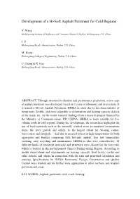 Experimental Studies on Low Temperature Cracking