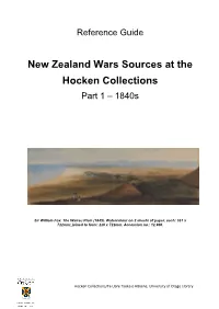 New Zealand Wars Sources at the Hocken Collections Part 1 – 1840S