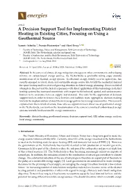 A Decision Support Tool for Implementing District Heating in Existing Cities, Focusing on Using a Geothermal Source
