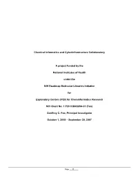 Chemical Informatics and Cyberinfrastructure Collaboratory a Project Funded by the National Institutes of Health Under The