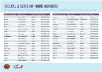 Federal & State Mp Phone Numbers