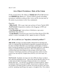 Java Object Persistence: State of the Union