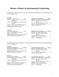 Master of Music in Instrumental Conducting