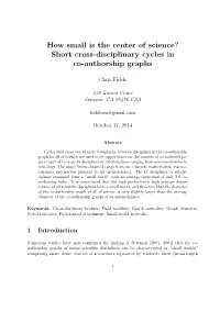 Short Cross-Disciplinary Cycles in Co-Authorship Graphs