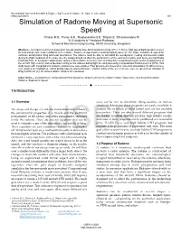 Simulation of Radome Moving at Supersonic Speed