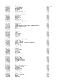 TUNECODE WORK TITLE Value Range 289693DR