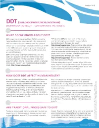 What Do We Know About Ddt? How Does Ddt Affect Human