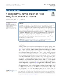 A Competitive Analysis of Port of Hong Kong: from External to Internal Zihua Liu1, Dong Yang2* and Y