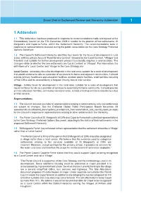 Addendum to the Dover District Settlement Review Hierarchy