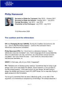 Brexit Interview: Philip Hammond