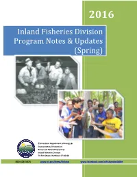 Inland Fisheries Division Program Notes & Updates