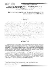 PHYSICAL and MECHANICAL PROPERTIES of HEAT TREATED WOOD from Aspidosperma Populifolium, Dipteryx Odorata and Mimosa Scabrella