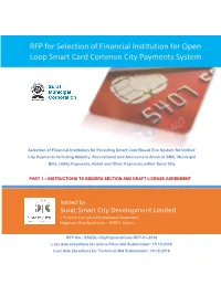 RFP for Selection of Financial Institution for Open Loop Smart Card Common City Payments System