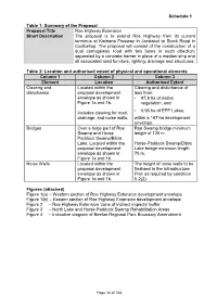 Schedule 1 Table 1
