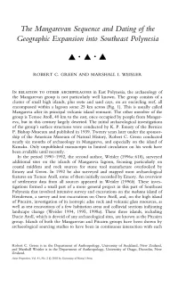 The Mangarevan Sequence and Dating Ofthe Geographic Expansion Into Southeast Polynesia