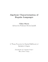 Algebraic Characterization of Regular Languages