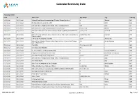Calendar Events by Date