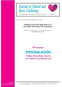 Different Beta-Blocking Effects of Carvedilol and Bisoprolol in Humans