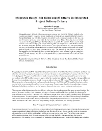 Integrated Design-Bid-Build and Its Effects on Integrated Project Delivery Drivers