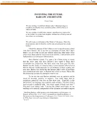 Inventing the Future: Barlow and Beyond