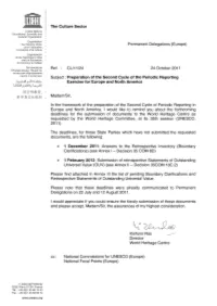 Preparation of the Second Cycle of the Periodic Reporting Exercise For