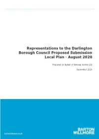 Representations to the Darlington Borough Council Proposed Submission Local Plan - August 2020