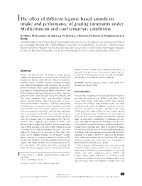 The Effect of Different Legume-Based Swards on Intake and Performance of Grazing Ruminants Under Mediterranean and Cool Temperate Conditions