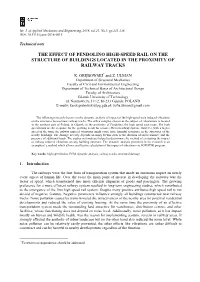 The Effect of Pendolino High-Speed Rail on the Structure of Buildings Located in the Proximity of Railway Tracks