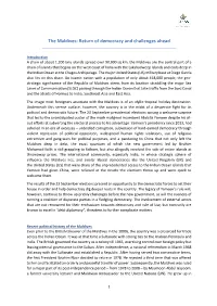 The Maldives: Return of Democracy and Challenges Ahead