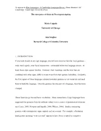 To Appear in Sign Languages: a Cambridge Language Survey, Diane Brentari, Ed