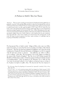 A Preface to Swift's Test Act Tracts
