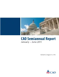 CAO Semiannual Report January – June 2011