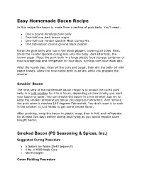 Easy Homemade Bacon Recipe Smoked Bacon