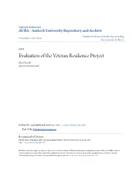 Evaluation of the Veteran Resilience Project Shon Powell Antioch University Seattle