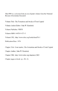 Front Matter, the Formation and Stocks of Total Capital