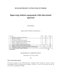 Improving Student Engagement with Educational Material